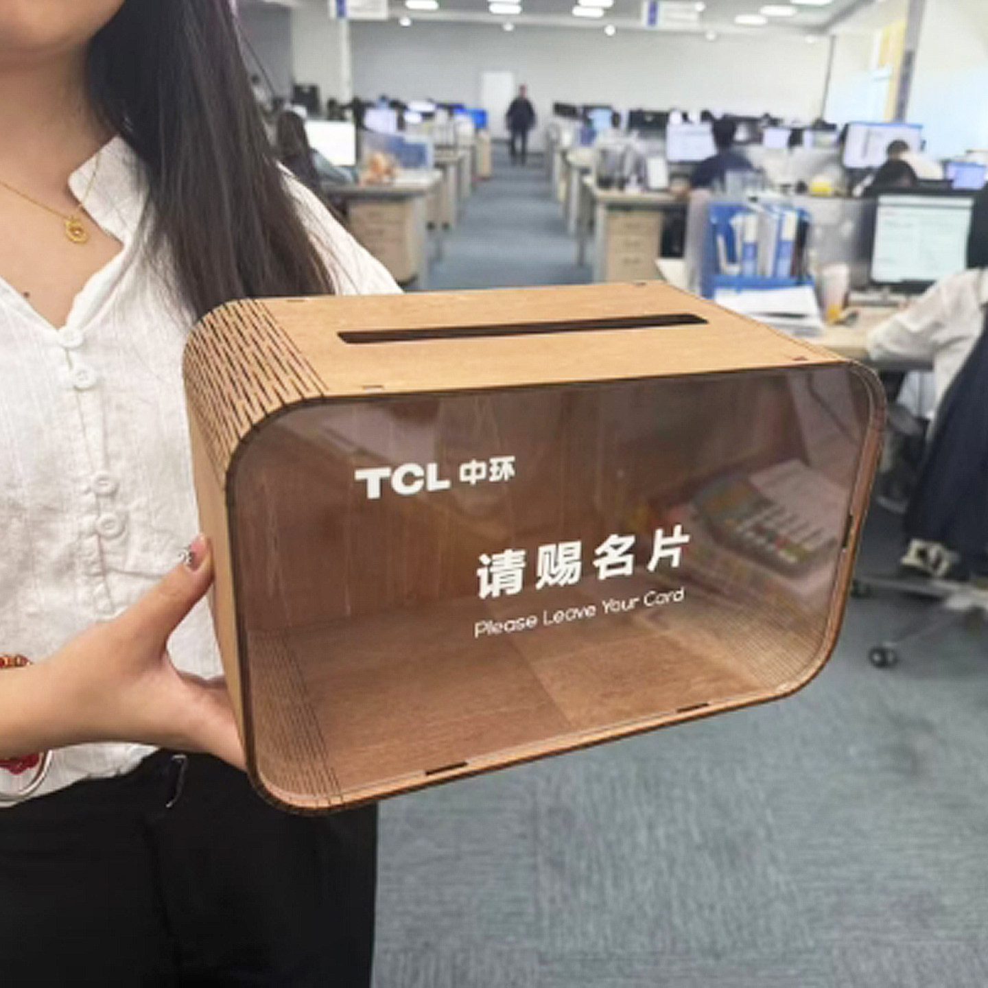 拼装折叠请赐名片盒商务展会前台收集盒个性桌面卡片收纳盒定制