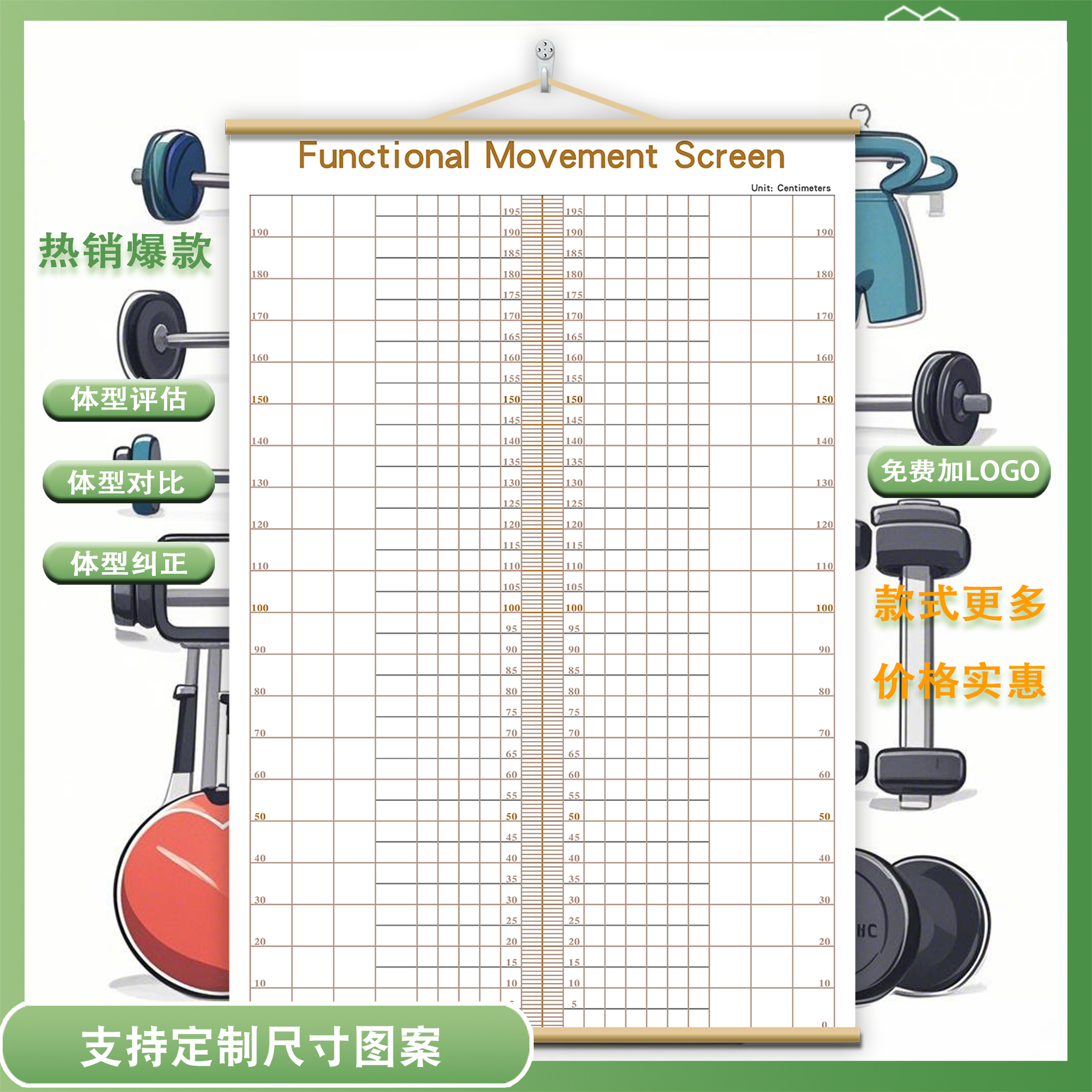 体态健身房瑜伽馆背景墙图评估表
