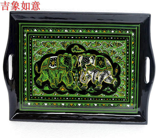 工艺品传统漆器缅甸手工绘画摆件