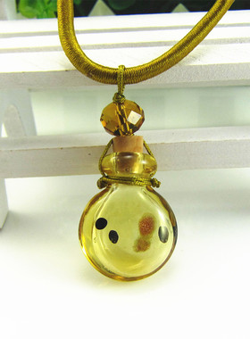 空心琉璃精油瓶香薰挂坠毛衣链