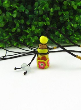 0.5ML软陶瓶项链毛衣链茶色香薰精油瓶子木塞扩香水分装小瓶胎毛