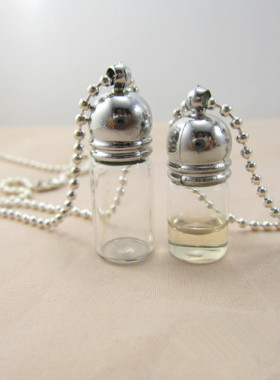 透明小瓶子吊坠项链毛衣链