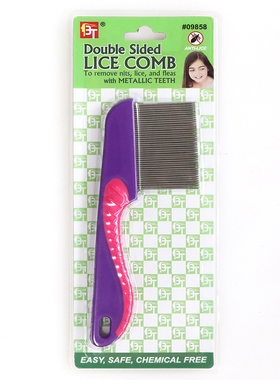 钢针密齿梳去虱子卵超密齿铁篦子梳去屑 DOUBLE SIDED LICE COMB