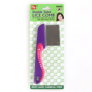 钢针密齿梳去虱子卵超密齿铁篦子梳去屑 DOUBLE SIDED LICE COMB