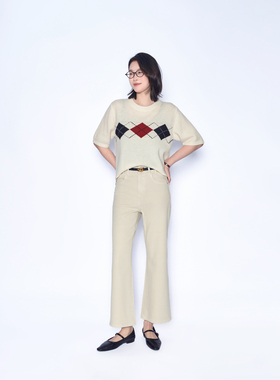 韩系莱赛尔毛边宽腰头拖地直筒裤666071