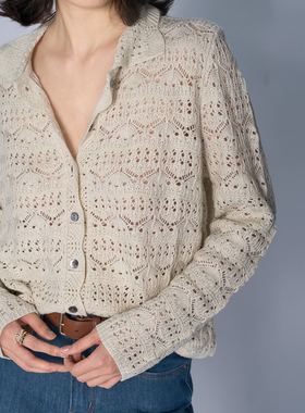 POLO领羊毛开衫女2025秋季新款慵懒松弛感薄款洋气外搭上衣