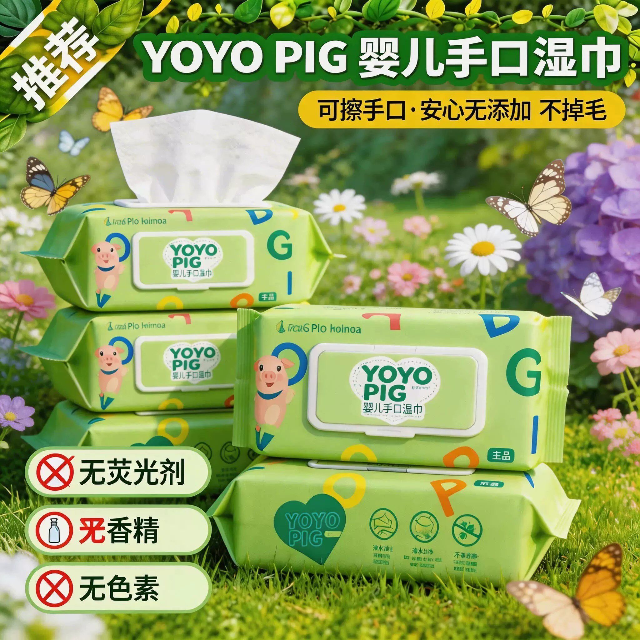旅行装婴儿手口湿巾加厚清洁湿纸巾带盖婴幼儿手口屁专用湿巾儿童