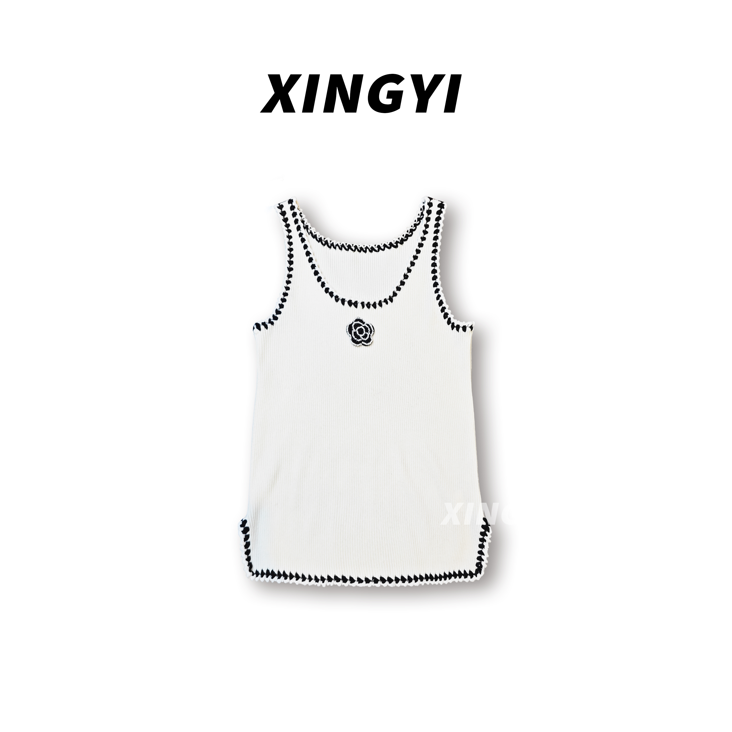 『XINGYI』高版本针织勾边山茶花吊带背心XY8249