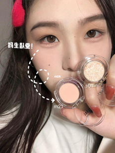 霏霏子推荐的妈生卧蚕 韩国tonymoly单色眼影m21 s01粉红卧蚕好嗲