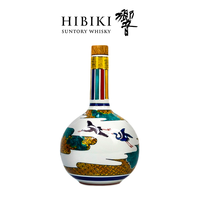 HIBIKI 响21年 九谷烧 色绘 霞鹤文下 无形瓶日本收藏老酒 威士忌