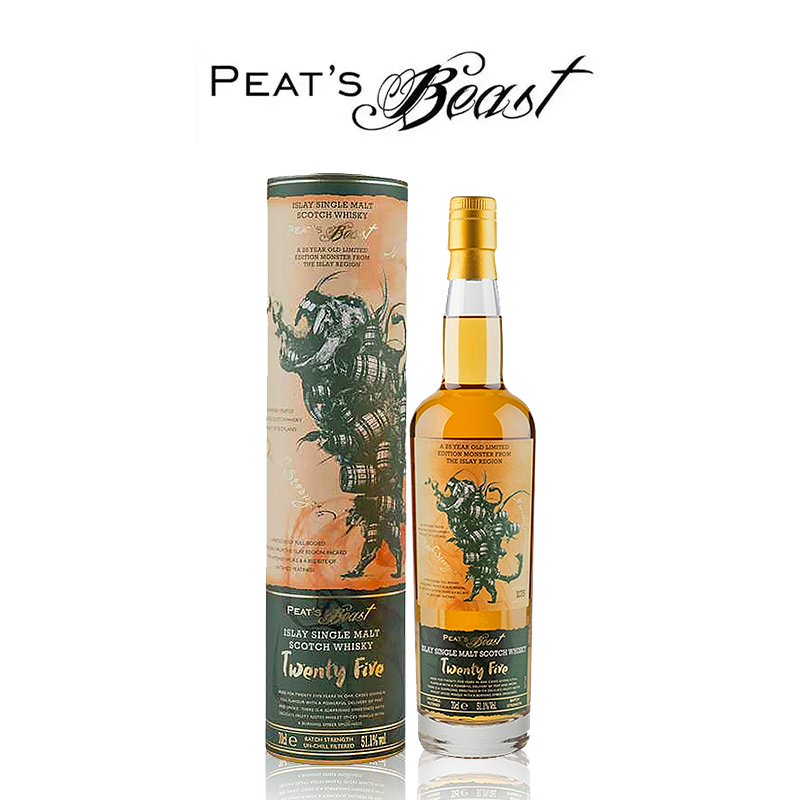 苏格兰泥煤怪兽25年限定版单一麦芽威士忌单桶原酒未经冷凝过滤酒