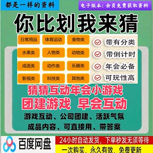 你来比划画我来猜ppt模板比划猜成语课堂游戏年会团建公司活动