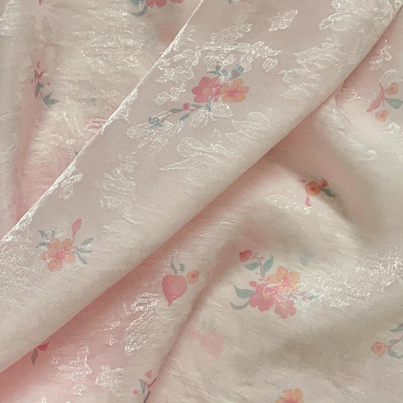 亮丝碎花汉服提花面料设计师