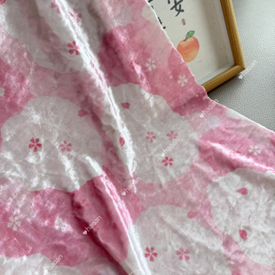秋冬玫红色金钻绒布料粉色手工DIY服装面料 旗袍连衣裙家纺印花布
