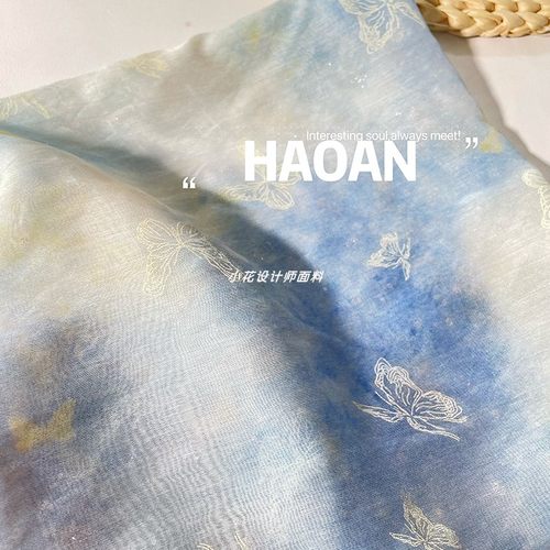 爆款印花面料连衣裙蓝色童装夏季