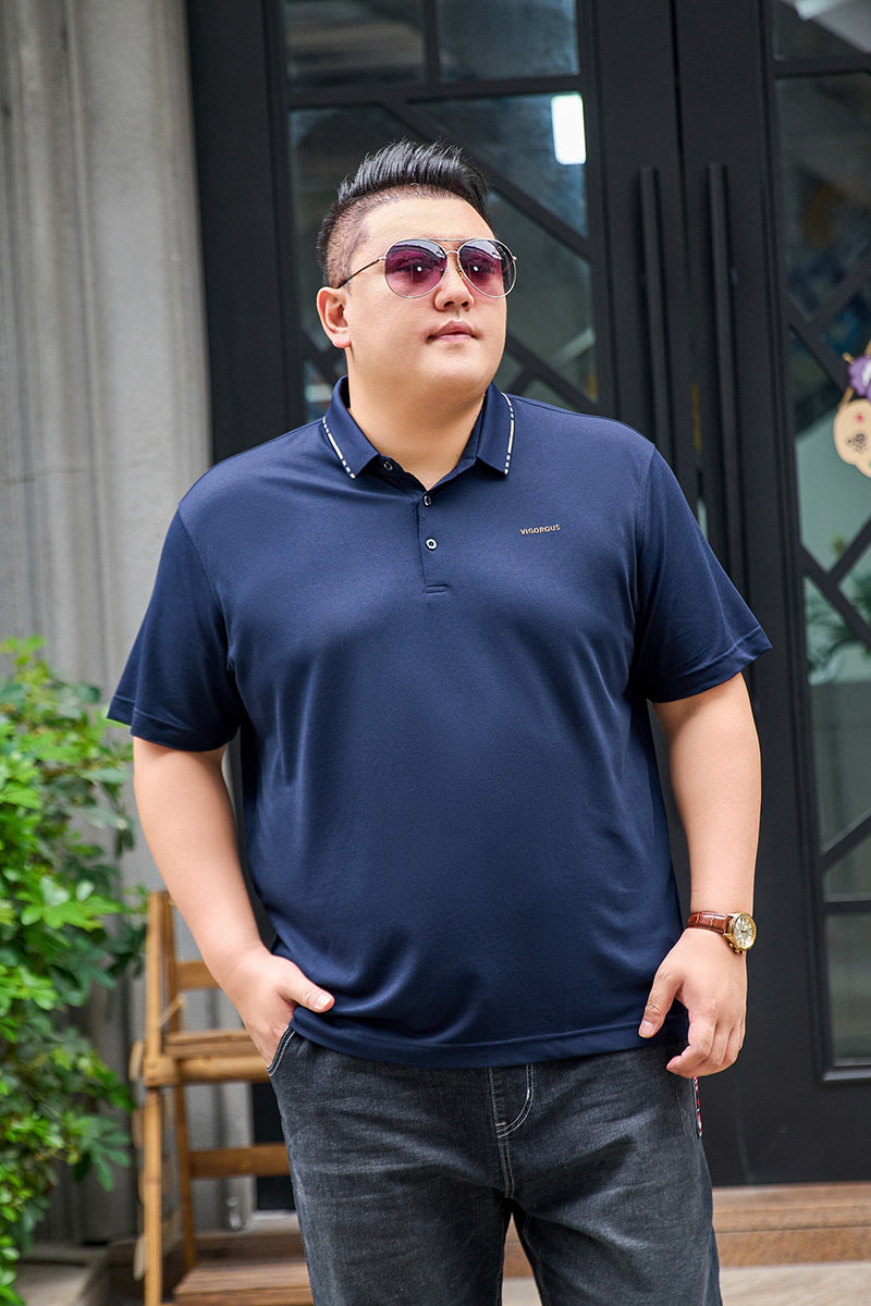 3XL-7XL珠地棉男士polo衫短袖商务休闲翻领保罗衫夏3306P58,男装Polo衫,星座802
