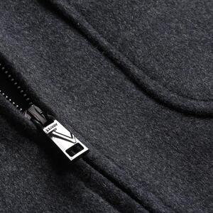 XL-8XL冬季宽松短款毛呢大衣男式休闲翻领羊毛呢外套大码2051P195图片