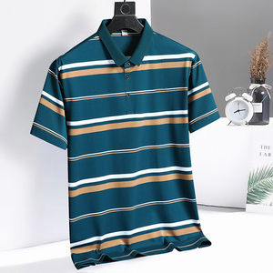 3XL-7XL男士条纹polo衫短袖商务休闲翻领保罗衫加肥加大3309P58图片