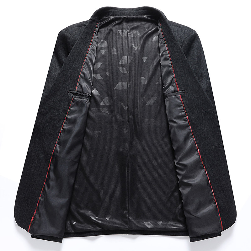 春装新款条纹大码西服毛料休闲两粒扣西装外套XZ2391P165,男装西服套装,星座802