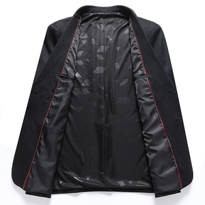 春装新款条纹大码西服毛料休闲两粒扣西装外套XZ2391P165图片