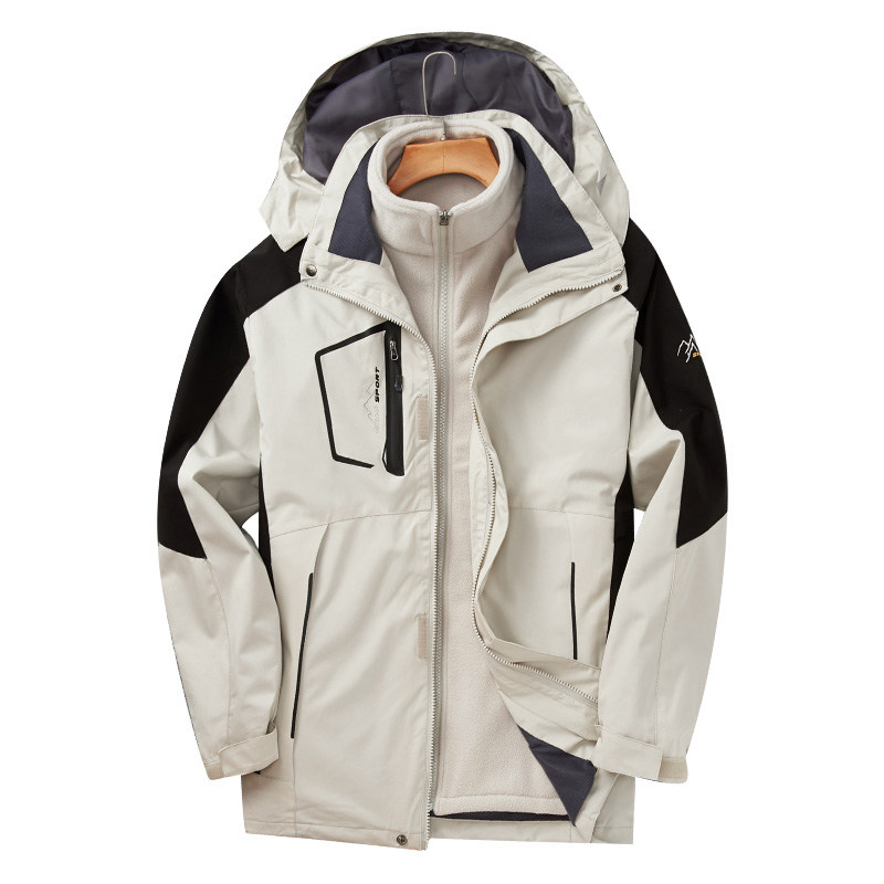 XL-8XL冬装冲锋衣三合一可拆卸内胆外套加绒登山服20207P145-155,男装夹克,星座802