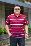 3XL-7XL男士条纹polo衫短袖商务休闲翻领保罗衫加肥加大2311P58，男装Polo衫，星座802