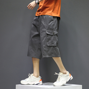XL-6XL男士夏季薄款工装裤宽松马裤沙滩七分裤加肥加大码2022-P40图片