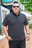 3XL-7XL时尚潮流条纹短袖T恤POLO衫加肥加大码9806P58，男装Polo衫，星座802