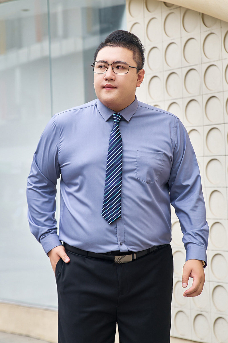 M-8XL弹力竹纤维男长袖衬衫大码工装长袖衬衣166P55,男装衬衫,星座802