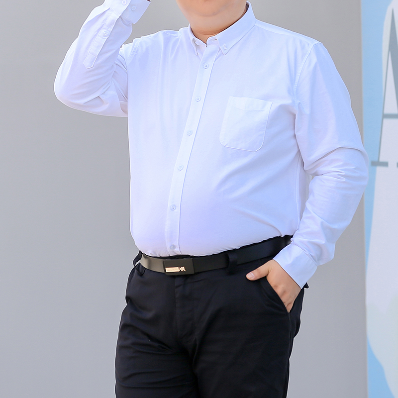 38-50码秋装新款纯棉长袖衬衫男士工装全棉衬衣加肥大码CS03-P65，男装衬衫，星座802