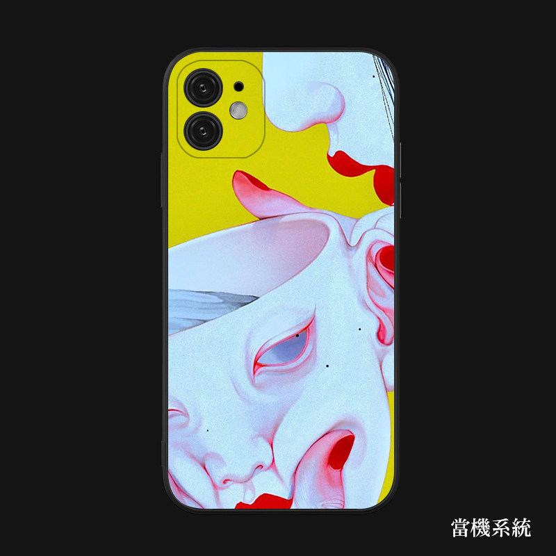 silllda猎奇怪诞美学梦幻惊悚暗黑小众手机壳适用iPhone14/15promax华为荣耀一加11液态硅胶钢化玻璃全