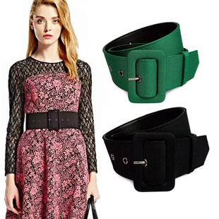 饰配裙子粗款 黑色布面百搭装 潮简约包布宽腰封 收腰韩版 腰带女时尚