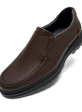 正品莱尔斯丹男鞋商务低帮舒适圆头休闲一脚蹬胎牛皮乐福鞋58605