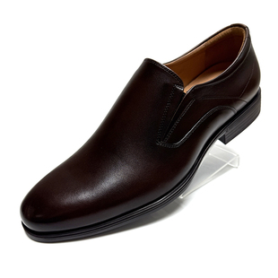 专柜正品莱尔斯丹男鞋绅士品格圆头真皮一脚蹬男士乐福皮鞋31981