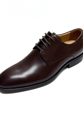 专柜正品莱尔斯丹男鞋真皮系带牛皮商务正装鞋德比男士皮鞋42501