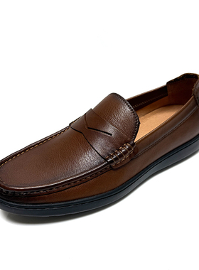 专柜莱尔斯丹男鞋轻便舒服乐福鞋男士皮鞋时尚休闲真皮鞋41802