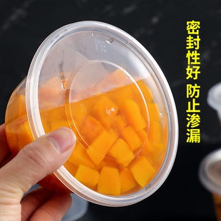 一次性外卖打包餐盒圆形650ml带盖甜品外卖商用外卖盒可加热300个