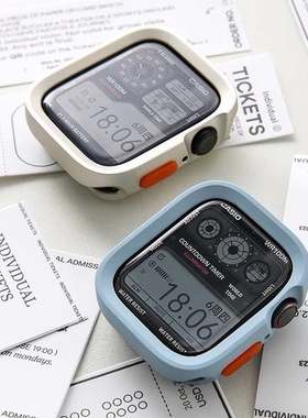 适用苹果手表Apple watchS9保护壳软壳iwatch8/7/se磨砂感防磕碰