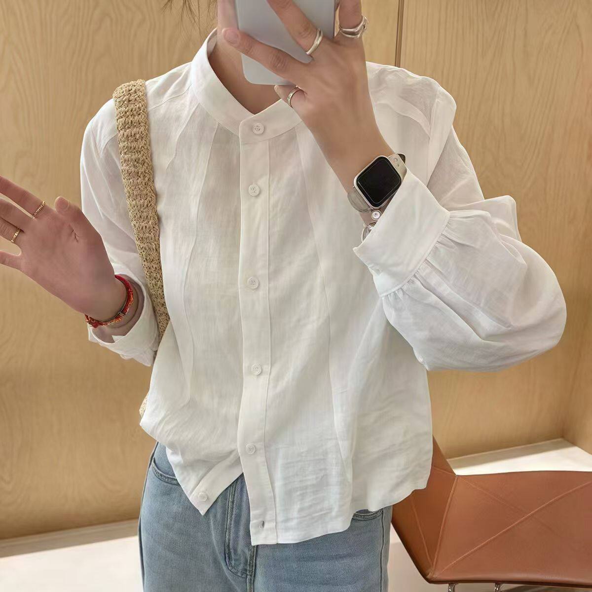 设计感长袖2025夏季新款宽松显瘦百搭小个子上衣外穿新中式