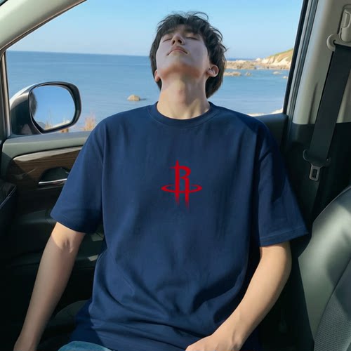 品牌折扣/有运费险/运动休闲100%棉T恤/火箭队篮球T恤品质短袖
