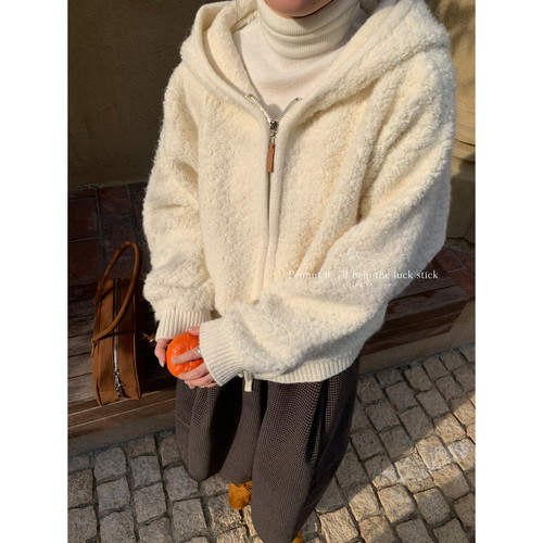 希宥HOUSE 质感很好休闲高质感自留圈圈毛纱外套保暖毛衣