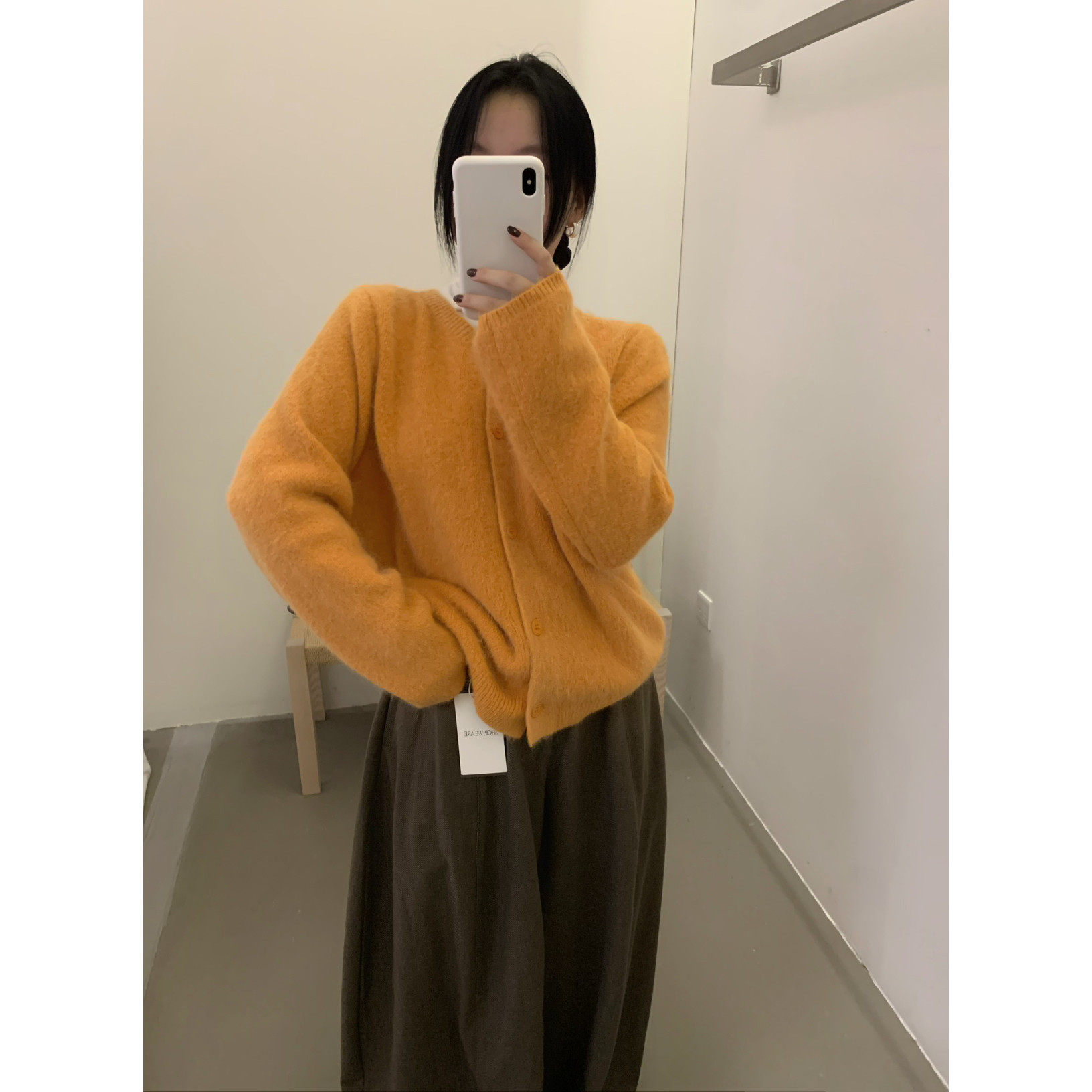 希宥HOUSE 秋上新简韩基础百搭开衫保暖毛衣（含64兔毛）