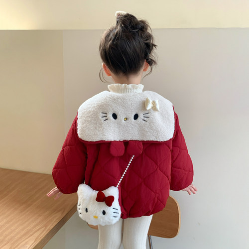 女童外套加绒夹棉冬装