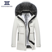 海宁整貂皮大衣派克服男中长款 2025款 冬季 皮毛一体加厚皮草外套潮
