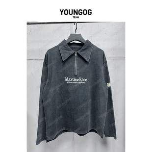 YOG【Martine Rose POLO】320克洗水做旧重磅秋冬潮牌男女同款