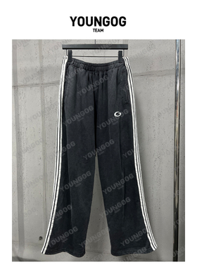 YOG【圆环五杠裤BL01】450克秋冬潮牌重磅长裤男女同款水洗卫裤