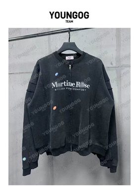 YOG【MartineR双拉链头外套】潮牌秋季美式复古男女同款夹克外套