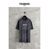 男女同款 YOG 宽松T T恤 春夏潮牌美式 Saint Michael字母印花短袖