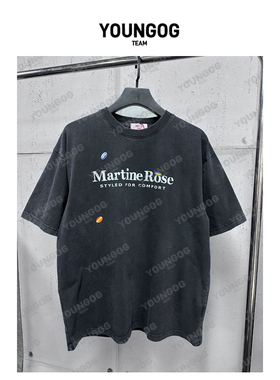 YOG【MarineRose T恤】320克春季潮牌做旧男女同款重磅面料短T袖