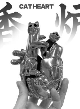 [猫X心脏] 金属香炉 不锈钢家居摆件 GONE原创 GGT LAB